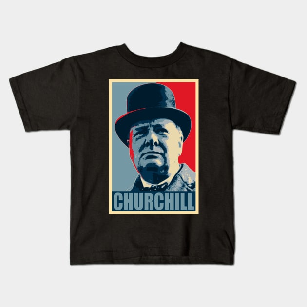 Winston Churchill Hope Kids T-Shirt by Nerd_art
